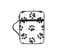 TTIGLHOH Dog Paw Pattern Printed Bible Storage Bag, Water Resistant Oxford Cloth Carrier, Church Study Organizer Case