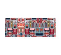 TTIGLHOH England Symbols Keyboard and Mouse Pad, Extra Large Desk Cover, Spill Resistance Mat for Smooth Tracking
