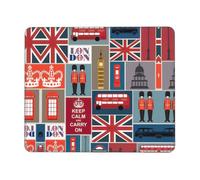 TTIGLHOH England Symbols Thick Desk Pad Mouse Mat With Lock Stitch Edge, Stable Non-Slip Surface For Computer Use
