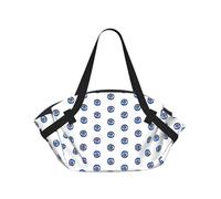 TTIGLHOH Evil eyes Printed Round Beach Blanket Folds Into Tote Bag, Tear-Resistant 94cm Mat, Camping Festival