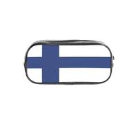TTIGLHOH Finnish Flag Printed Transparent Pen Case, Waterproof Cosmetic Organizer, Portable Carryall for Art Tools