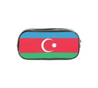 TTIGLHOH Flag of Azerbaijan Printed Transparent Pen Case, Waterproof Cosmetic Organizer, Portable Carryall for Art Tools