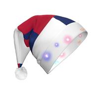 TTIGLHOH Flag Of Texas Santa Hat For Christmas Costume Headwear Cap With Led Light For Adults,Santa Claus Hat For Party