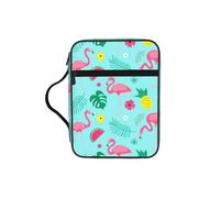 TTIGLHOH Flamingo Ice Cream Fruit Printed Bible Storage Bag, Water Resistant Oxford Cloth Carrier, Church Study Organizer Case