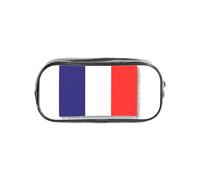 TTIGLHOH French Flag Printed Transparent Pen Case, Waterproof Cosmetic Organizer, Portable Carryall for Art Tools