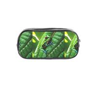 TTIGLHOH Frog Leaves Printed Transparent Pen Case, Waterproof Cosmetic Organizer, Portable Carryall for Art Tools
