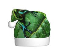 TTIGLHOH Frog Leaves Printing Autumn Winter Thicken Costume Caps Plush Unique Stylish Adult Women Santa Hat Holiday Ceremony