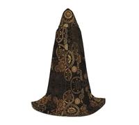 TTIGLHOH Gears Clock Bronze Century Long Cape Outfit For Teenagers Cosplay Gear Masquerade Vampire Witch Halloween Party Costume