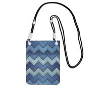 TTIGLHOH Gradient Blue Denim Printing Travel Small Crossbody Bag Phone Purses With Shoulder Strap For Passport Smartphone Wallet