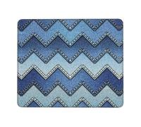 TTIGLHOH Gradient Blue Denim Thick Desk Pad Mouse Mat With Lock Stitch Edge, Stable Non-Slip Surface For Computer Use