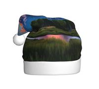 TTIGLHOH Grand Teton National Park Printing Autumn Winter Thicken Costume Caps Plush Unique Stylish Adult Women Santa Hat Holiday Ceremony