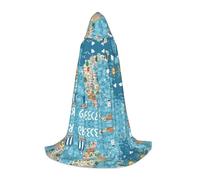 TTIGLHOH Greece Map Long Cape Outfit For Teenagers Cosplay Gear Masquerade Vampire Witch Halloween Party Costume