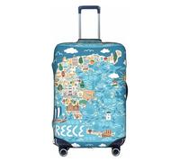 TTIGLHOH Greece Map Printing Travel Ready Scratch Protection Excludes Suitcase Cover Prevents Luggage Mix Up