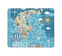 TTIGLHOH Greece Map Thick Desk Pad Mouse Mat With Lock Stitch Edge, Stable Non-Slip Surface For Computer Use
