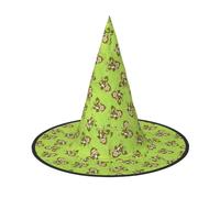 TTIGLHOH Green Clever Monkey Printing 1 Pieces Halloween Witch Hat Carnivals Lightweight Foldable Ideal For Cosplay