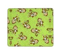 TTIGLHOH Green Clever Monkey Thick Desk Pad Mouse Mat With Lock Stitch Edge, Stable Non-Slip Surface For Computer Use