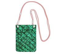 TTIGLHOH Green Fish Scales Printing Travel Small Crossbody Bag Phone Purses With Shoulder Strap For Passport Smartphone Wallet