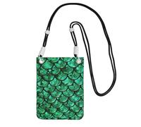 TTIGLHOH Green Fish Scales Printing Travel Small Crossbody Bag Phone Purses With Shoulder Strap For Passport Smartphone Wallet