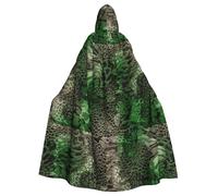 TTIGLHOH Green Snake Printing Large Hooded Cloak Adult Halloween Hooded 57.8 Inches Long Ideal For Wizard Robe