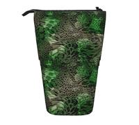 TTIGLHOH Green Snake Standing Pencil Case for Girls Boys,Telescopic Pen Pouch for Kids Big Capacity for School