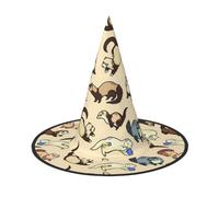 TTIGLHOH Hairy Ferret Printing 1 Pieces Halloween Witch Hat Carnivals Lightweight Foldable Ideal For Cosplay