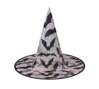 TTIGLHOH Halloween Bats Grey Printing 1 Pieces Halloween Witch Hat Carnivals Lightweight Foldable Ideal For Cosplay