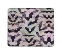TTIGLHOH Halloween Bats Grey Thick Desk Pad Mouse Mat With Lock Stitch Edge, Stable Non-Slip Surface For Computer Use