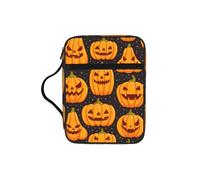 TTIGLHOH Halloween Pumpkin Patterns Printed Bible Storage Bag, Water Resistant Oxford Cloth Carrier, Church Study Organizer Case
