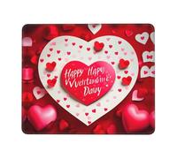 TTIGLHOH Happy Valentine'S Day Thick Desk Pad Mouse Mat With Lock Stitch Edge, Stable Non-Slip Surface For Computer Use