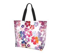 TTIGLHOH Hawaiian Flower Print Printed Women'S Tote Bag, Reusable Shoulder Bag, Large Handbags For Work, School, Shopping, And Outdoor Activities