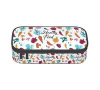 TTIGLHOH Healthy Food Large Capacity Pencil Case,Stylish Pen Bags Pencils Pouch Organizer for Office College School