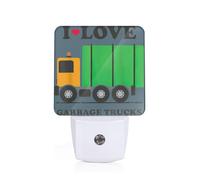 TTIGLHOH I Love Garbage Trucks Led Night Light Plug Into Wall, Fashion Printed Nightlight with Dusk to Dawn Sensor for Hallway Room Stairway