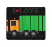 TTIGLHOH I Love Garbage Trucks Thick Desk Pad Mouse Mat With Lock Stitch Edge, Stable Non-Slip Surface For Computer Use