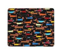 TTIGLHOH I Love My Dog Dachshunds Thick Desk Pad Mouse Mat With Lock Stitch Edge, Stable Non-Slip Surface For Computer Use
