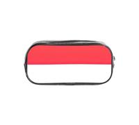 TTIGLHOH Indonesian Flag Printed Transparent Pen Case, Waterproof Cosmetic Organizer, Portable Carryall for Art Tools