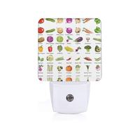 TTIGLHOH Introduction of Various Vegetables Led Night Light Plug Into Wall, Fashion Printed Nightlight with Dusk to Dawn Sensor for Hallway Room Stairway