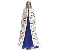TTIGLHOH Introduction Of Various Vegetables Long Cape With Hood,Adult Gothic Robe,For Masquerade Ball Medieval Larp Costume Wear