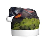 TTIGLHOH Kilauea Volcano Bloom Printing Autumn Winter Thicken Costume Caps Plush Unique Stylish Adult Women Santa Hat Holiday Ceremony