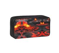 TTIGLHOH Kilauea Volcanos Printed Wide-Open Pen Bag, Soft Fabric High Capacity Case, Aesthetic Stationery for School Use