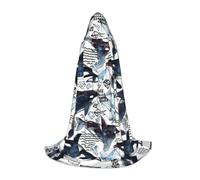 TTIGLHOH Killer Whale Long Cape Outfit For Teenagers Cosplay Gear Masquerade Vampire Witch Halloween Party Costume