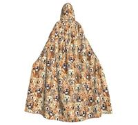 TTIGLHOH Labrador Retriever Dogs Printing Large Hooded Cloak Adult Halloween Hooded 57.8 Inches Long Ideal For Wizard Robe