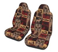 TTIGLHOH Lodge Bear Deer Fish Car Seat Covers Suv Truck Seat Cushion Protector Cover With 2 Seats
