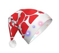TTIGLHOH Love Heart Santa Hat For Christmas Costume Headwear Cap With Led Light For Adults,Santa Claus Hat For Party