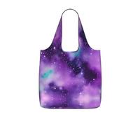 TTIGLHOH Magic Galaxy Sky Purple Printed Reusable Shopping Bag Foldable, Lightweight Tote Bag 25L for Grocery Travel Commuting