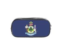 TTIGLHOH Maine State Flag Printed Transparent Pen Case, Waterproof Cosmetic Organizer, Portable Carryall for Art Tools