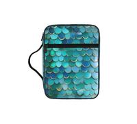 TTIGLHOH Mermaid Scale Printed Bible Storage Bag, Water Resistant Oxford Cloth Carrier, Church Study Organizer Case