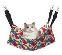 TTIGLHOH Mexican American Flag Pet Hammock Cats Ferret Hammock Soft Bed Suitable For Pet Guinea Pig Hamster Kitten
