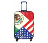 TTIGLHOH Mexican American Flag Printing Travel Ready Scratch Protection Excludes Suitcase Cover Prevents Luggage Mix Up