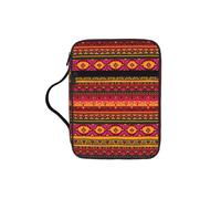 TTIGLHOH Mexican Folk Art Boho Printed Bible Storage Bag, Water Resistant Oxford Cloth Carrier, Church Study Organizer Case
