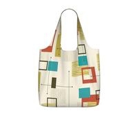 TTIGLHOH Mid Century Modern Printed Reusable Shopping Bag Foldable, Lightweight Tote Bag 25L for Grocery Travel Commuting